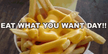 Eat What You Want! GIF - Eatwhatyouwant Tacos Fries GIFs