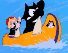Felix The Cat Sheba Beboporeba GIF - Felix The Cat Sheba Beboporeba Rowing Boat GIFs