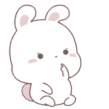 thinking about question mark hmm cute rabbit