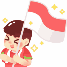 indonesia flag cheering fanboy patriotic soccer fan