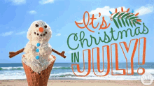 Christmas In July Snowman GIF - Christmas In July Snowman Beach GIFs