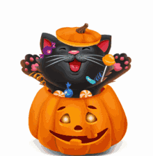 Halloween Black Cat GIF - Halloween Black Cat Ninisjgufi GIFs