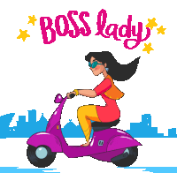 Girl Scooters By India Gate As Boss Lady In English Sticker - Dilliwali Boss Lady Motorcycle Stickers