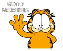 Good Morning Garfield GIF - Good Morning Garfield Waving GIFs