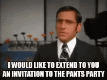 Brick Tamland Pants Party GIF - Anchorman Pick Up Lines Invitation GIFs