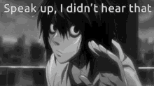 Death Note Lawliet GIF - Death Note Lawliet Speak Up GIFs