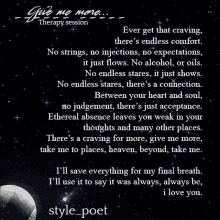 style poet poetry therapy session i love you