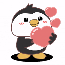 cute penguin heart love i love you