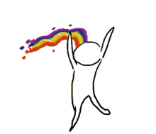 rainbow vomit vomiting running around puking rainbows