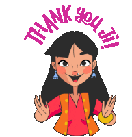 Sincere Girl Says Thank You Ji In English Sticker - Dilliwali Thank You Ji Grateful Stickers
