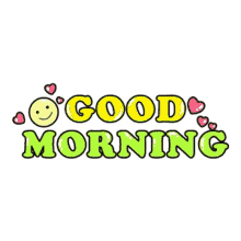 good morning good day hearts animated text