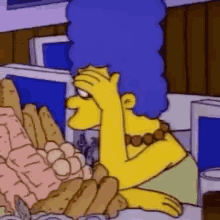 marge hiding shy grocery marge simpson