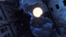 night moon full moon sky clouds