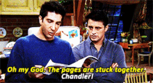 Friends Pages Stuck Together GIF - Friends Pages Stuck Together Chandler GIFs