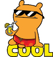 Wage Looks Cool Sipping A Drink With Shades, Says Cool Sticker - Ugly Dolls Lemonade Cool Stickers