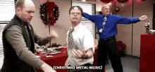 The Office Christmas Metal Music GIF - The Office Christmas Metal Music Dance GIFs