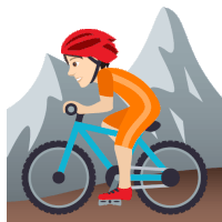 Mountain Biking Joypixels Sticker - Mountain Biking Joypixels Mountain Biker Stickers