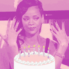Happy Birthday Rihanna GIF - Happy Birthday Rihanna Birthday Cake GIFs