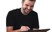 Writing Laughing Sticker - Writing Laughing Smiling Stickers