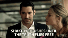 Shake The Bushes Until The Truth Flies Free Lucifer Morningstar GIF - Shake The Bushes Until The Truth Flies Free Lucifer Morningstar Tom Ellis GIFs