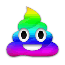 rainbow poop cute emoji colorful