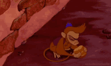 When You'Re Angry But Still Gotta Eat GIF - Aladdin Abu Monkey GIFs