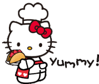 Hello Kitty Yummy Sticker - Hello Kitty Yummy Food Stickers