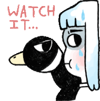 Angry Duck Says "Watch It" To Girl In English. Sticker - Everyday Canadian Watch It Revenge Stickers
