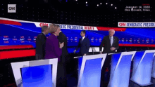 bern bernie warren dem debate handshake bern bernie warren dem debate handshake