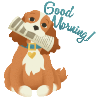 Good Morning Wagging Tail Sticker - Good Morning Wagging Tail Dog Stickers