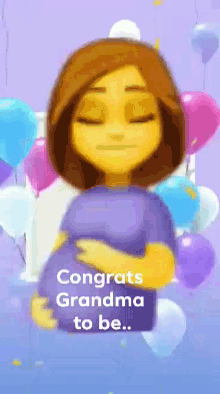 Pregnant Grandma To Be GIF - Pregnant Grandma To Be Balloons GIFs