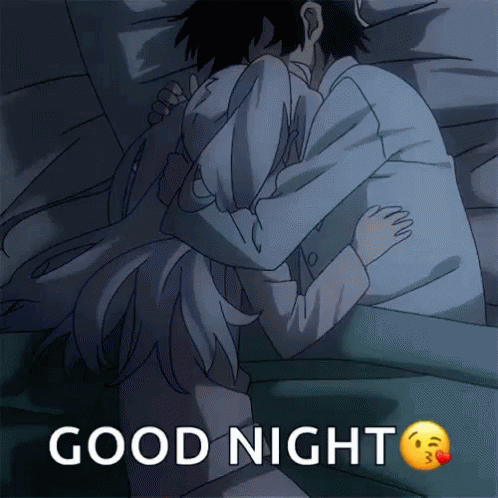 Anime,bed,bedtime,sleep,night,Good Night,hug,comfort,pat,couple,lover,sibli...