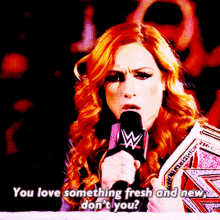 Wwe Becky Lynch GIF - Wwe Becky Lynch You Love Something Fresh And New Dont You GIFs