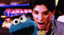Karate Kid Cookie Monster GIF - Karate Kid Cookie Monster Hump GIFs