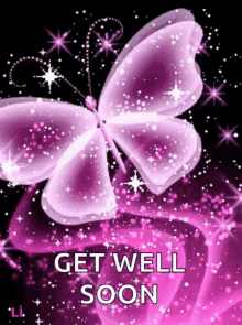 get well soon feel better glitter pink sparkles