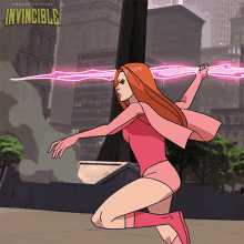 striking energy beams samantha eve wilkins atom eve invincible shooting energy beams striking energy beams samantha eve wilkins atom eve invincible shooting energy beams