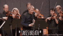 orchestra takes breath musician