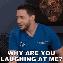 Why Are You Laughing At Me Mikhail Varshavski GIF - Why Are You Laughing At Me Mikhail Varshavski Doctor Mike GIFs