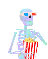 Movie Time Popcorn Sticker - Movie Time Popcorn Eating Stickers