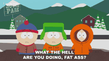 What The Hell Are You Doing Fat Ass Kyle Broflovski GIF - What The Hell Are You Doing Fat Ass Kyle Broflovski Stan Marsh GIFs