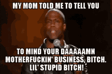 Kevin Hart Mind Your Business GIF - Kevin Hart Mind Your Business Stupid Bitch GIFs