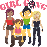 Girl Gang Woman Power Sticker - Girl Gang Woman Power Joypixels Stickers