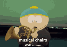 Musicalchairs Playing The Trumpet GIF - Musicalchairs Playing The Trumpet S25e1 GIFs