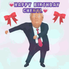 Happy Birthday Cheryl Flossing GIF - Happy Birthday Cheryl Flossing Donald Trump GIFs
