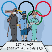 1st Place Essential Workers The Olympics GIF - 1st Place Essential Workers The Olympics Tokyo2021 GIFs