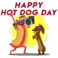 Happy Hot Dog Day National Hot Dog Day Sticker - Happy Hot Dog Day National Hot Dog Day Hot Dogs Stickers