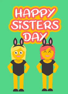 Happy Sisters Day Sister Day GIF - Happy Sisters Day Sister Day Twins GIFs