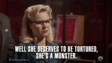 kristen bell eleanor shellstrop deserves to be tortured shes a monster the good place
