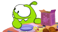 Chuckle Om Nom Sticker - Chuckle Om Nom Cut The Rope Stickers