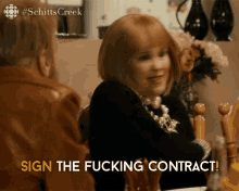 Sign The Fucking Contract Moira GIF - Sign The Fucking Contract Moira Moira Rose GIFs